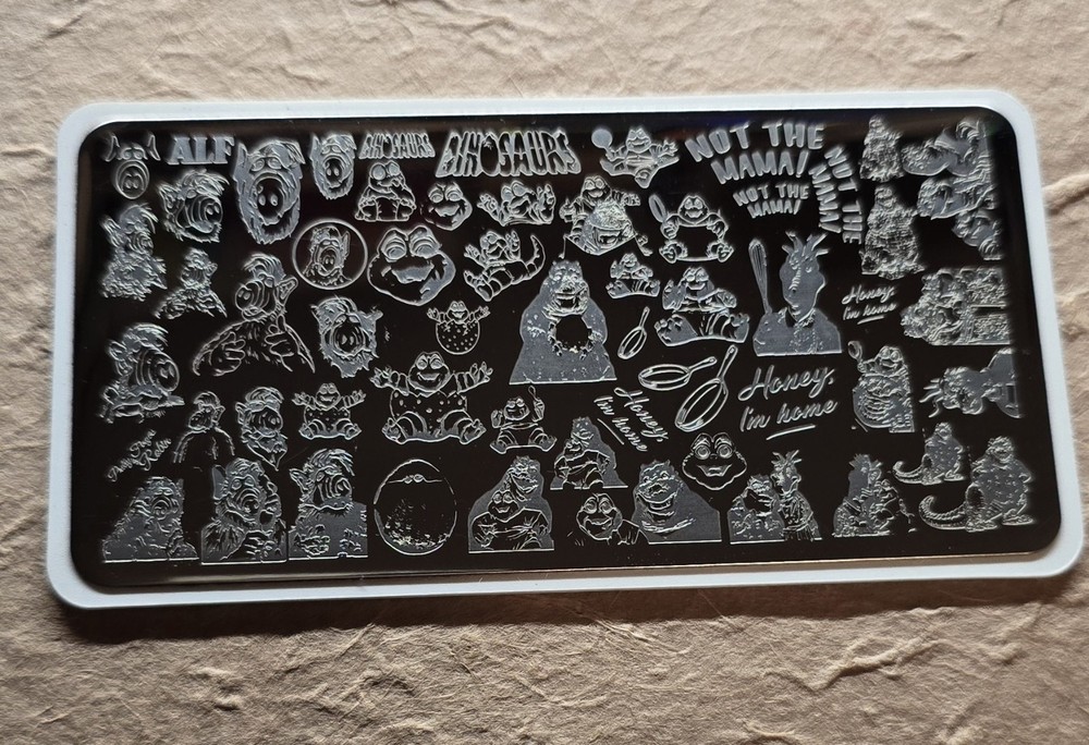 HTF Nail Art Stamping Plate Alf Dinosaurs 1980’s 1990’s Vintage Television