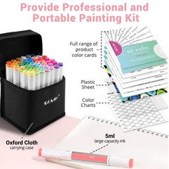 49 Colors Alcohol Markers for Adult Coloring Books–Dual Tip (Fine & Chisel), …