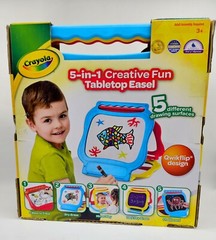 Crayola 5-In-1 Creative Fun Tabletop Easel – 5 Different Drawing Surfaces NIB