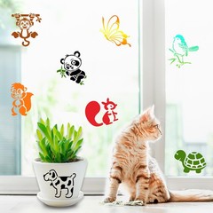 Augshy 56 Pieces Animal Stencils for Painting, 3 Inch 3 x 3 inches, White