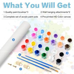Mushroom Paint by Numbers Kit 16 x 20 Inch DIY Canvas Art for Adults