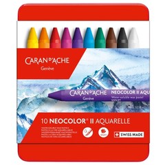 Caran d’Ache Classic Neocolor II WaterSoluble Pastels, 10 Colors