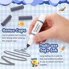Janlaugh 30 Pcs Mini Washable Markers Bulk Broad 1 Count (Pack of 30), Gray