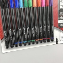 Sharpie Felt Tip Pens, Fine Point Pens (0.4mm), 12 Count, Assorted Colors New