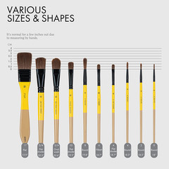 ARTIFY 10 Pieces Paint Brush Set, Intermediate Series, Includes a Carrying Case,