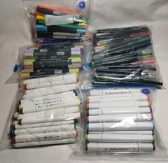 150 ARTIST MARKERS LOT ARTEZA, STAMPIN’ WRITE, ALCOHOL & DUAL TIP PENS +