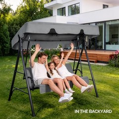 68*43*60 inch Dark Gray KD Style with Cushion Canopy Iron Oxford Fabric 250kg