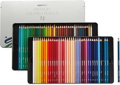 Premium Colored Pencils 72 Count Multicolor Tin Set