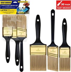 Sturdy 30-Pc Paint Brush Set: Ideal for Home Projects with Comfortable Grip