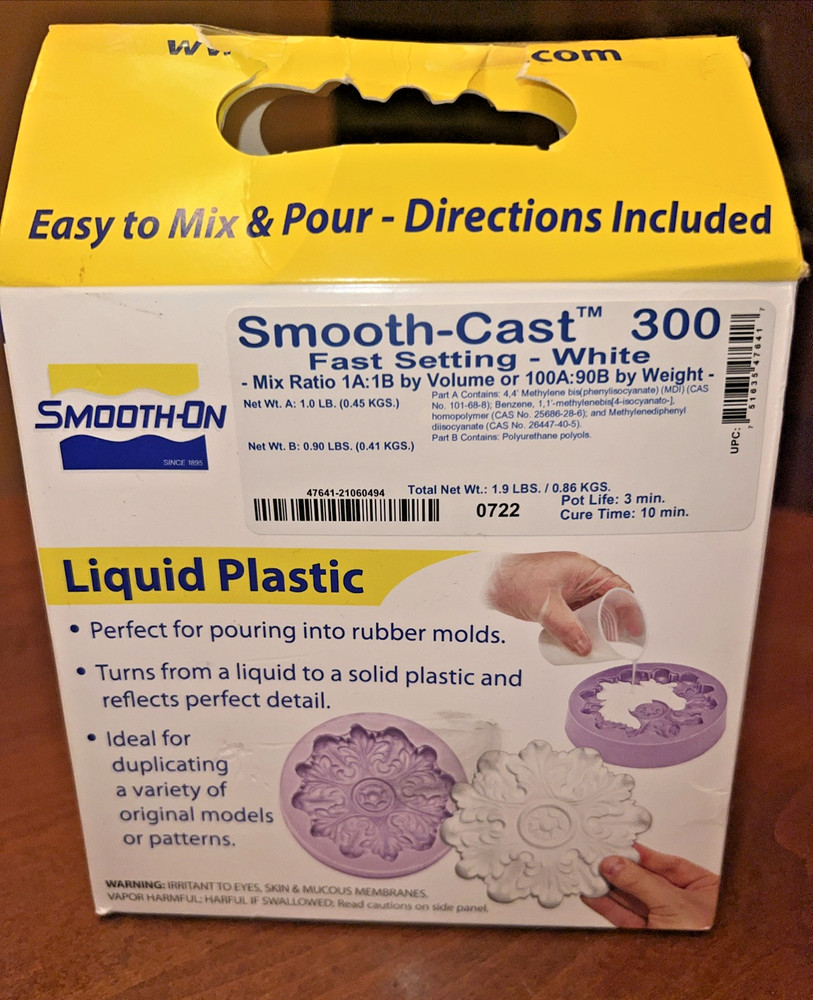 Smooth-On Cast 300 Bright White Fast Setting Low Viscosity Liquid Plastic Pint