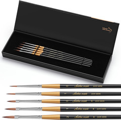 Kolinsky Sable Miniature Paint Brushes, 5PC Professional Detail Paint Brushes Ar