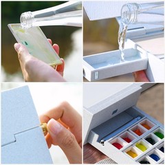 Travel Palette , All-in-Portable Kit with 24 Empty Removable Grids,Handmade C…