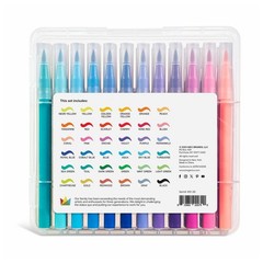 Watercolor Brush Marker Set – 36 Vivid Colors – Flexible Nylon Tips for Sketc…