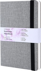 Watercolor Sketchbook, 7.5X5, 140 LB, 300GSM, 100% Cotton Paper, Cold Press, 24