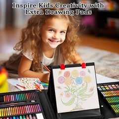 KINSPORY Art Kit, 290 Pack Sets Crafts Drawing 228 Piece Set, Black