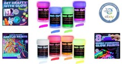 Versatile Glow-in-the-Dark Paint Set – Indoor/Outdoor Use, 0.7 Fl Oz Each