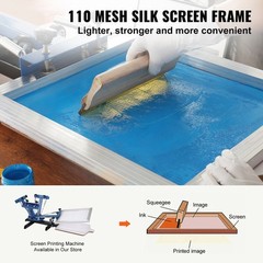 VEVOR Screen Printing Kit Silk Screen Printing Frames 6×10/8×12/10×14 110 Mesh