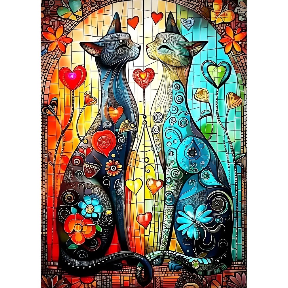 DPHERO Cartoon Cat Diamond Painting Kits for Beginners 12×16 inches, USYZ745