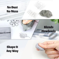 Kneaded Eraser,3Pcs Kneaded Erasers for Artists Kneadable Eraser Art Back to Sch