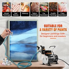 Uimoso Airbrush Kit Dual-action Airbrush Compressor Art Nail Tattoo Makeup Model