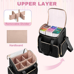 Double Layer Marker Organizer Bag Fit for 400 Markers, Large Marker Storage Case