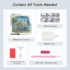 Camper Van Diamond Art Kits for Adults – 5D Full Drill Round Diamond Painting