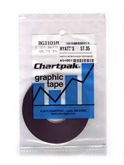 Chartpak Tape Bg3101M Black 1/32In X 648In Ro