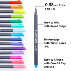 Shuttle Art Fineliner Colored Pens, 100 Colors 100 with Stencils