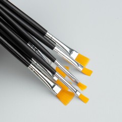 Artists Brush Flat Paint Brushes Nylon Hair Making Art Oil Watercolour 4 – 14mm