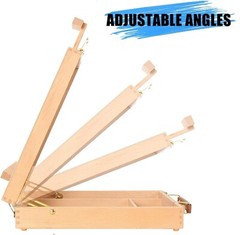Portable 45-Piece Art Set with Beech Easel and 18 Acrylic Colors for Creativity