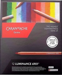 Caran D’ache Luminance Permanent Coloured Pencil 12 Colour Box Set