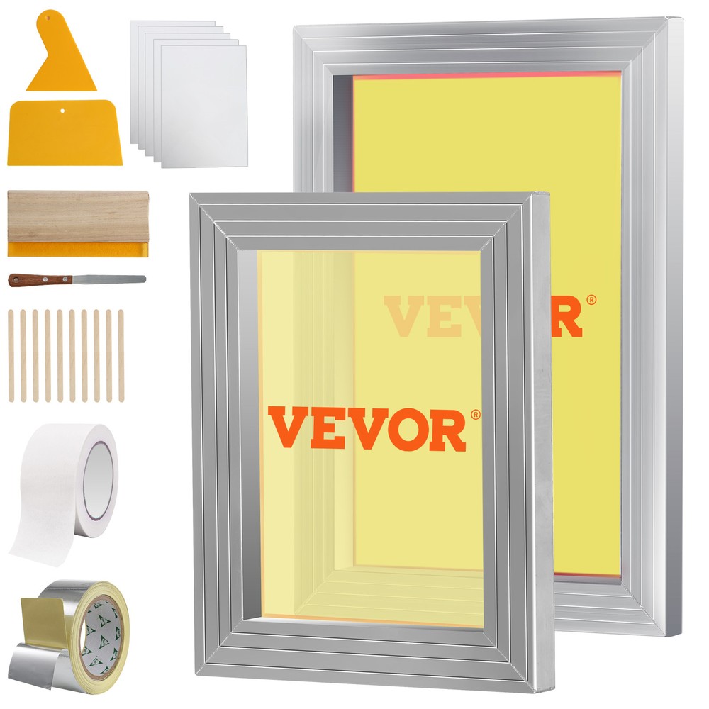 VEVOR Screen Printing Kit Silk Screen Printing Frames 8×10/10x14in 110 Mesh 2pcs