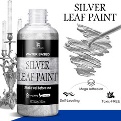 Liquid Silver Leaf Paint Kit – 3.53Oz Ultra Shiny Quick Dry Metallic Gilding Pai