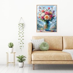Rose Diamond Art Kits for Adults,Butterfly Round Full Drill 5D Diamond Painting