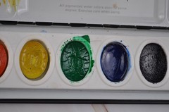 Vintage Prang Water Colors OVL-8 Metal Box Dixon made in USA