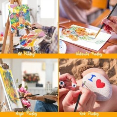 Create With Confidence: 10-Pack Round Pointed Tip Paintbrush Set for All Arts
