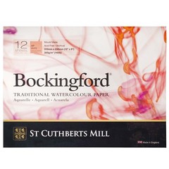 St. Cuthberts Mill Bockingford Watercolor Paper Pad – 12×9-inch White Water C…
