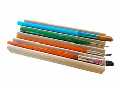 2 paint brush rests – made of solid red alder wood – proudly made in the USA