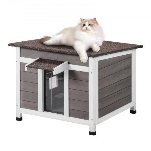 Outdoor Cat House Weatherproof, Feral Cat Shelter for Multiple Cats, Outdoor…