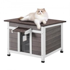 Outdoor Cat House Weatherproof, Feral Cat Shelter for Multiple Cats, Outdoor…