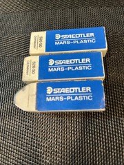 Staedtler Mars Plastic Erasers 5 Pc Lot White Vinyl Large