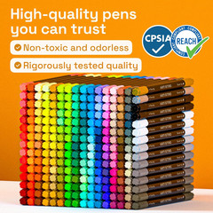 240 Acrylic Paint Markers – Paint Pens for Drawing, Brush + Fine Tips – for Fabr