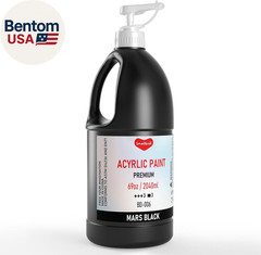 Black Acrylic Paint Large Bottle (69Oz /2040Ml) Rich Pigment Black Paint for Mul
