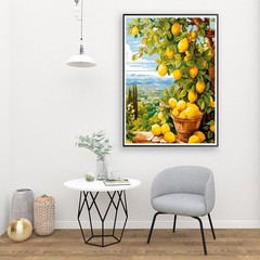 Lemon Paint by Numbers Kit for Adults DIY Frameless Canvas Art Painting