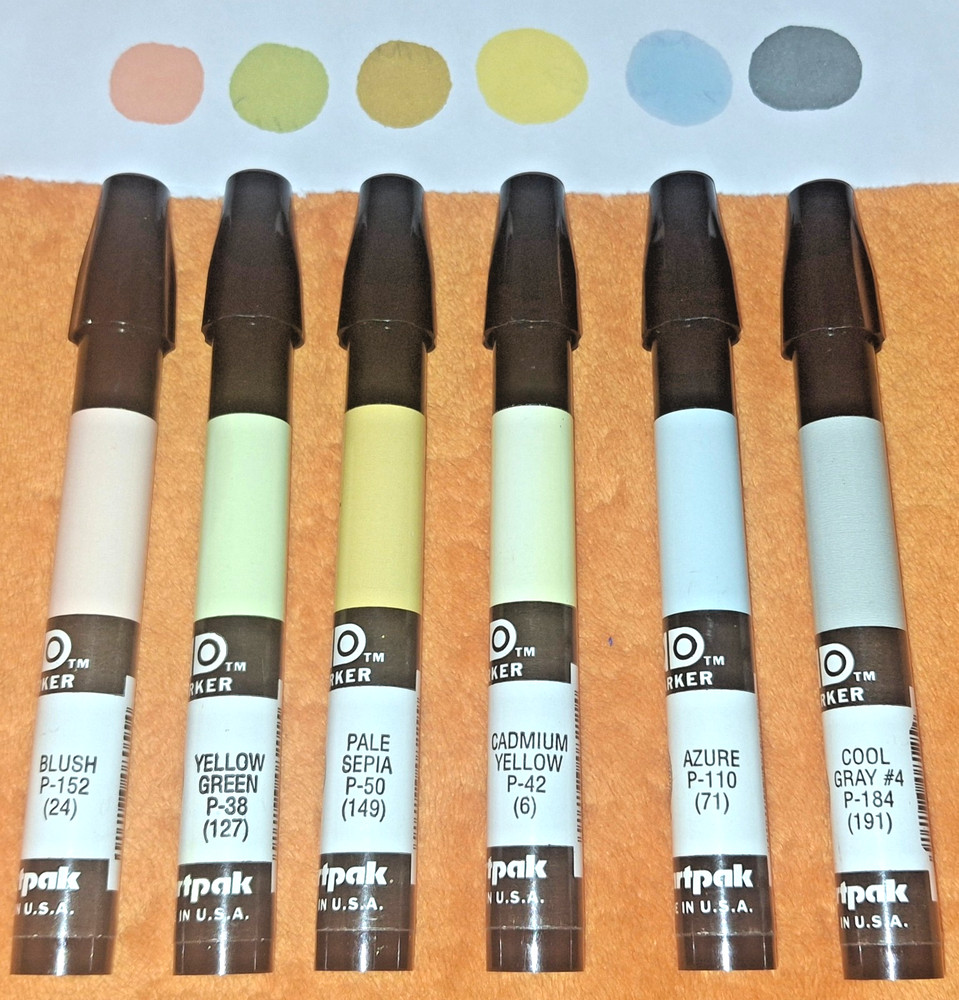 Chartpak AD Marker Lot of 6 Xylene Based Illustration Graphic Design Art LOOK