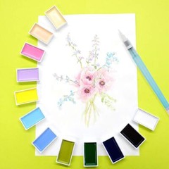 Gansai Tambi 48 Color Japanese Watercolor Paint Set Opaque Natural Finish