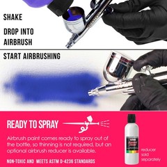 US Art Supply 8-Ounce Special Effects Neon Red Airbrush Paint