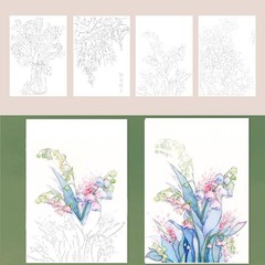 RGBMIX 14 Sheets Flower Watercolor Paper Book 9×12” Watercoloring WHITE