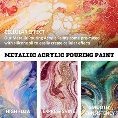 ABEIER Metallic Acrylic Pouring Paint Set – of 18 metallic colors