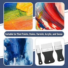 3Pcs Flat Paddle Paint Brush Set Nylon Bristles Painting Brushes Art Brushes